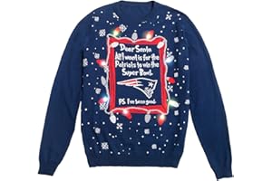 FOCO Men's NFL Team Logo Light Up Dear Santa Holiday Ugly Sweater