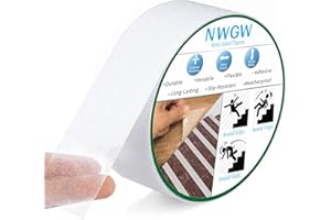 NWGW Clear Anti Slip Tape for Stairs & Bathtubs, 2" x50FT Non-Skid Transparent Grip Tape - Soft PVC Safety Traction for Bare Feet, Pool Decks, Boats, Shower Floors