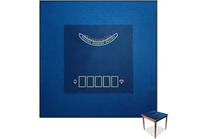 BALIKEN Square 48'' x 48'' Texas Hold'em and Blackjack Table Felt, Portable Foldable Texas Hold'em and Blackjack Layout