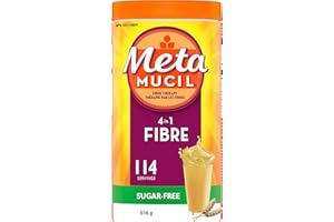 Metamucil, Daily Psyllium Husk Powder Supplement, Sugar-Free, 4-in-1 Fibre for Digestive Health, Unflavoured Smooth Flavored 
