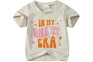 TINYPAINTER Baby Girl First Birthday Outfit 1st Birthday Shirt in My One Year Old Era Top