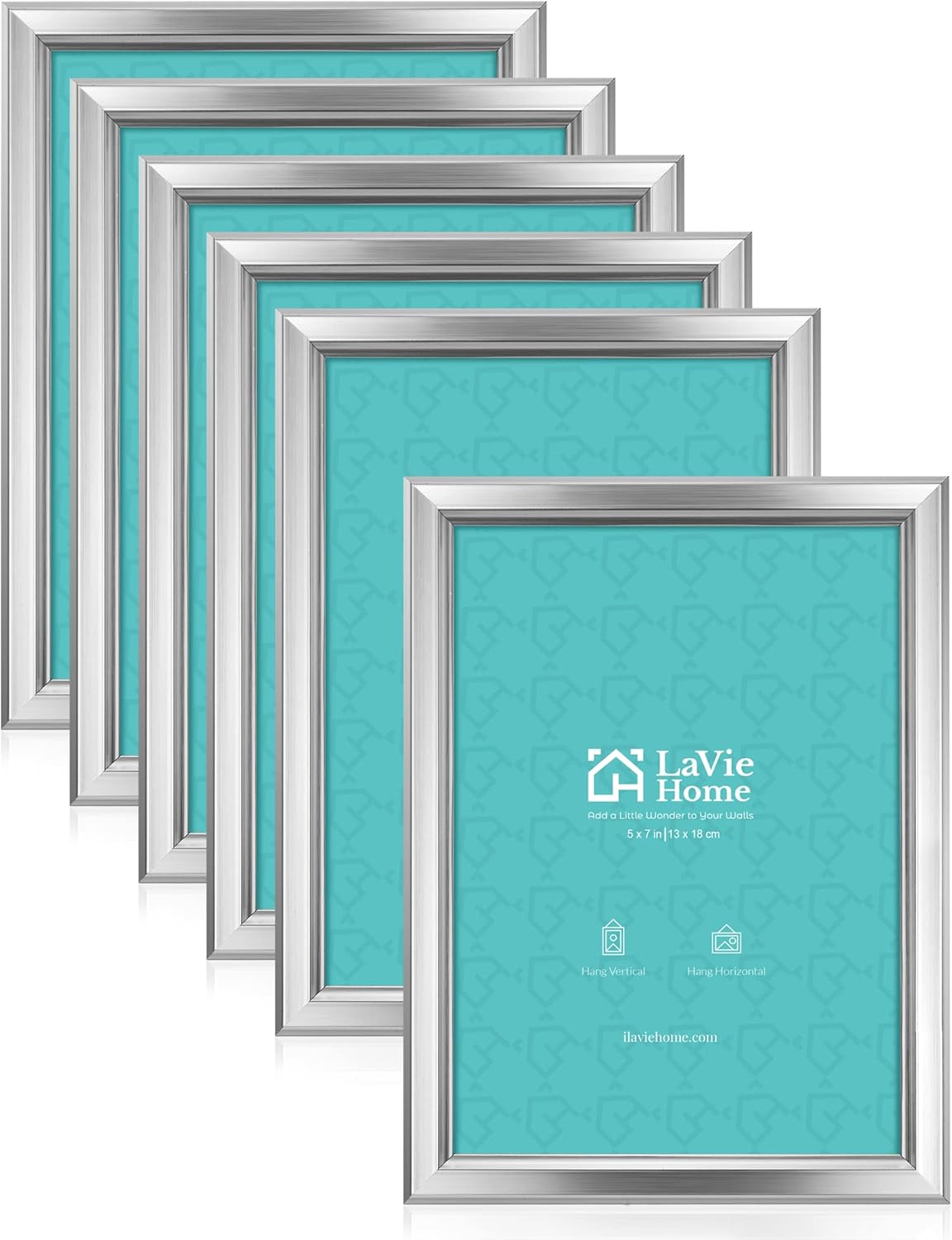 Photo Albums, Frames & Accessories - LaVie Home 5x7 Picture Frames (6 Pack, Silver) Simple Designed Photo Frame with High Definition Glass for Wall Mount & Table Top Display, Set of 6 Classic Collection