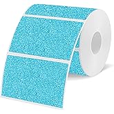 YEGAWEN 3x2 Inch Holographic Thermal Labels Stickers, Glitter Waterproof Direct Thermal Sticker Labels for Barcode, Mailing, DIY Design- 200 Pcs/Glitter Blue