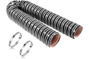 NOWBALL 2in Automotive Air Duct Hose, Length 1 Meter-3.3ft, 2" Silicone Flexible Cooling Ducting, 50mm High Heat Brake Exhaust Hose for Car, Garage, Dryer Air System Black