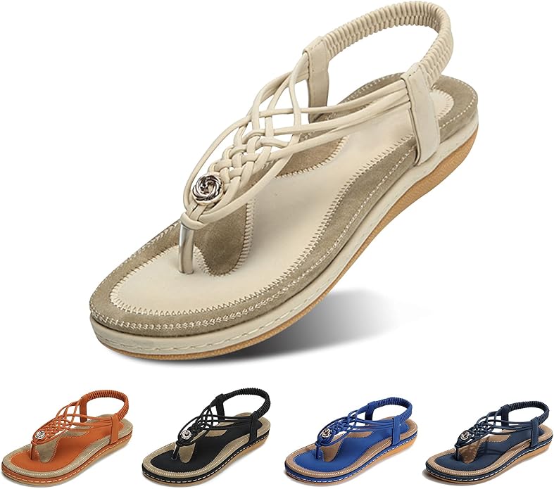 Gracosy Sandali Piatti Donna Scarpe Estivi Da Spiaggia Tacco Bassi Open 