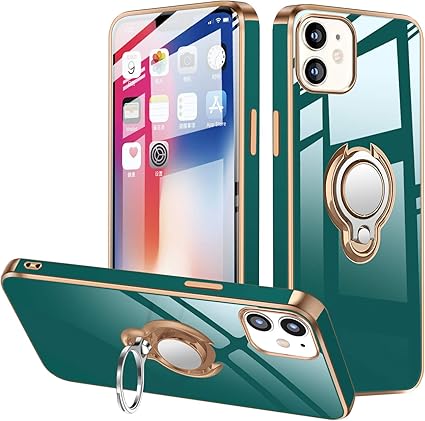 Amazon Co Jp Iphone 12 Mini ケース リング Tpu 耐衝撃 薄型 Iphone12 Mini カバー スマホケース 5 4インチ アイフォン12ミニ 対応 シリコン 軽量 ストラップホール付き スタンド機能 車載ホルダー アイフォン12 ミニ ケース ダークグリーン 家電 カメラ