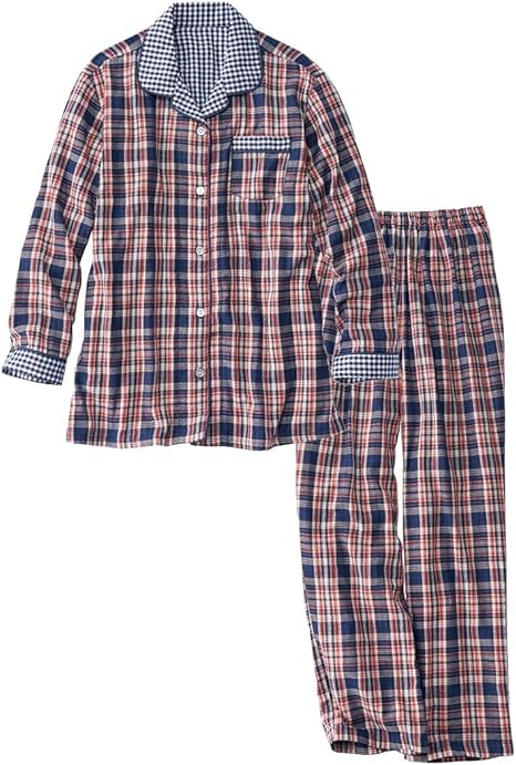 Amazon Nissen ニッセン パジャマ レディース 長袖 綿100 前開き ダブル ガーゼ 秋 春 パジャマ ルームウェアセット 通販