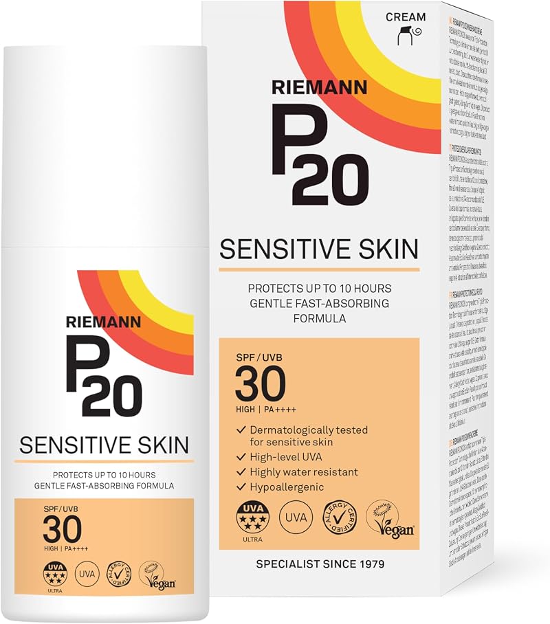 P20 RIEMANN SPF30 Sensitive Sun Cream 200ml UVA 10h Water Resistant