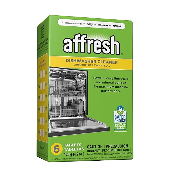 AFFRESH W10549851 DISHWASHER CLEANER 6 TABLETS FORMULATED TO CLEAN INSIDE ALL MACHINE MODELS, COUNT