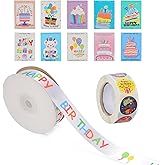 20 Yards Happy Birthday Ribbon,0.78" Gift Wrapping Crafts Party Decoration Colorful Happy Printed Themed Cake Decorating Children's Personalized Ribbon for Flower Cake Crafts Decor