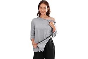 Deyeek Post Shoulder Surgery Shirts for Women Tear Away 3/4 Tops After Rotator Cuff Shirts Chemo Port Adaptive Clothing