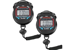 FomaTrade Digital Stopwatch Timers Sports Stopwatch Water Resistant Stopwatch Hand Held LCD Chronograph with Date, Time and A