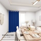 Deconovo Eyelet Blackout Curtain 100 x 95 Royal Blue Energy Saving Panel view 8