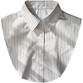 NIDMIDO Fake Collar Classic Stripe Detachable Dickey Collar Half Shirts Blouse False Collar Top for Women Girls Medium