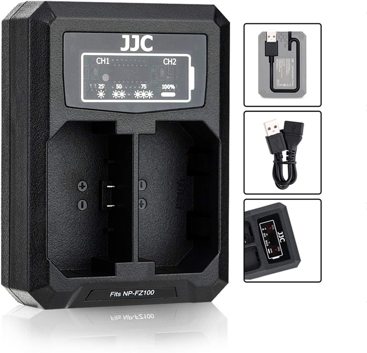NP-FZ100 USB Dual Battery Charger adapter for Sony A6700 A6600 A9, A9 II, A7R IV, A7R III