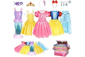 Princess Dress Up for Girls - Role Play Dress Up Clothes for Girls, Princess Costume, Birthday Gift for Toddler Girl 3-6 Year