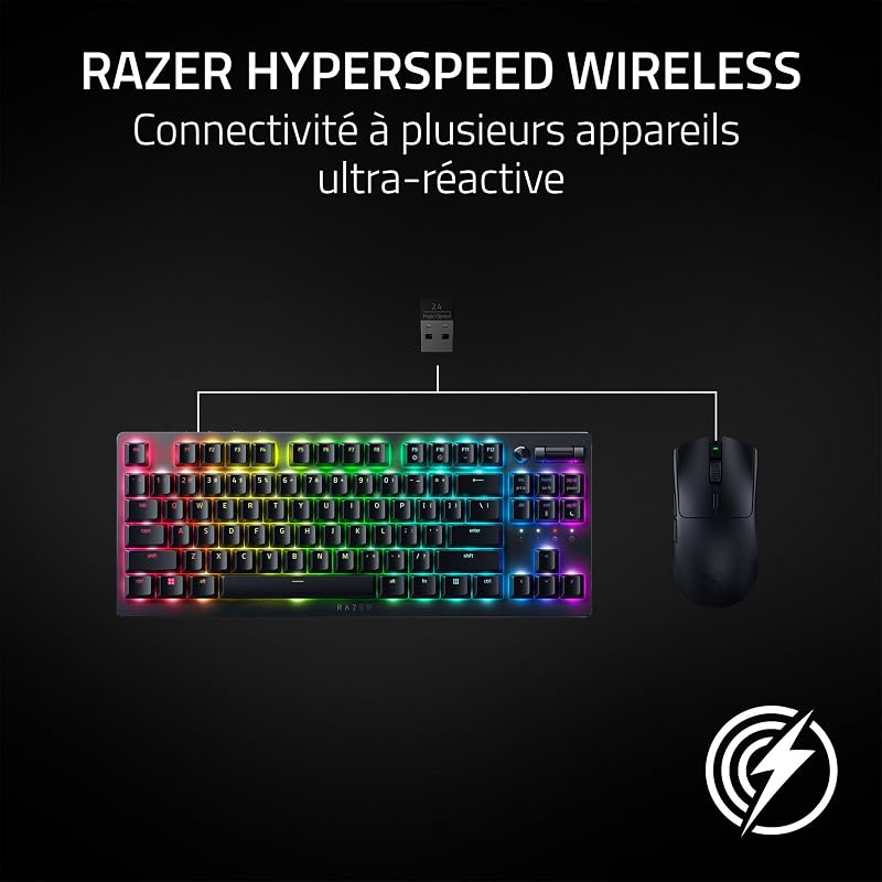 Viper V3 HyperSpeed - Souris sans fil pour l’Esport - Capteur optique 30K Focus Pro (Jusqu’à 280 Heures d’Autonomie, Switches Mécaniques de 2e gen, Polling Rate Réel de 4000 Hz) Noir