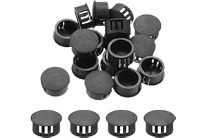 MECCANIXITY 32PCS 18mm(11/16") Black Plastic Hole Plugs, Flush Type Panel Hole Plugs Insert End Caps for Locking Hole Tubes F