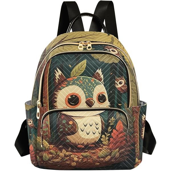 Amazon.com: ALAZA Owl Print Boho Ethnic Mini Backpack Purse  display picture 3