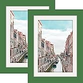 Picture Frames 5x7 Green Nature Solid Wood 2 Pack for Wall Mount and Tabletop Display