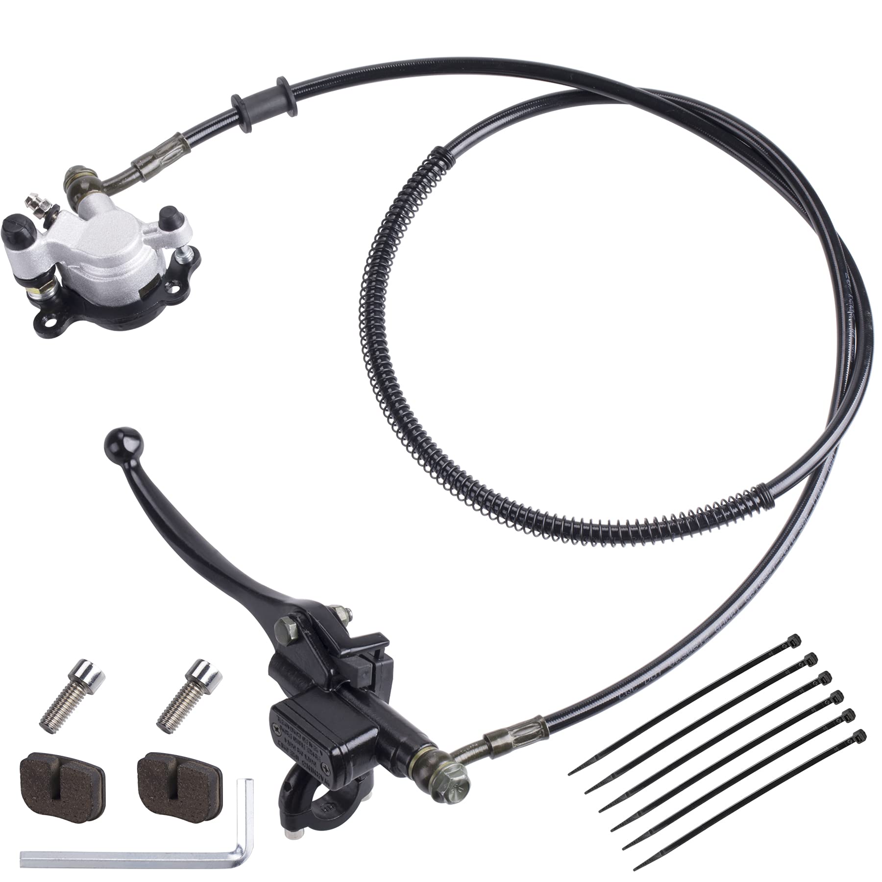 Photo 1 of MWMNUN Motor Upgraded Hydraulic Brake System The Left of The 7/8" Handlebars 50 inch Hose Compatible with Mini Bike Baja Doodlebug DB30 Minibikes Go Karts