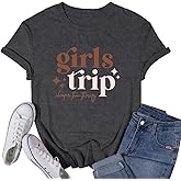 VQD Girls Trip Shirts for Women Travel Besties Tshirt Trip Cheaper Than Therapy Tee Tops