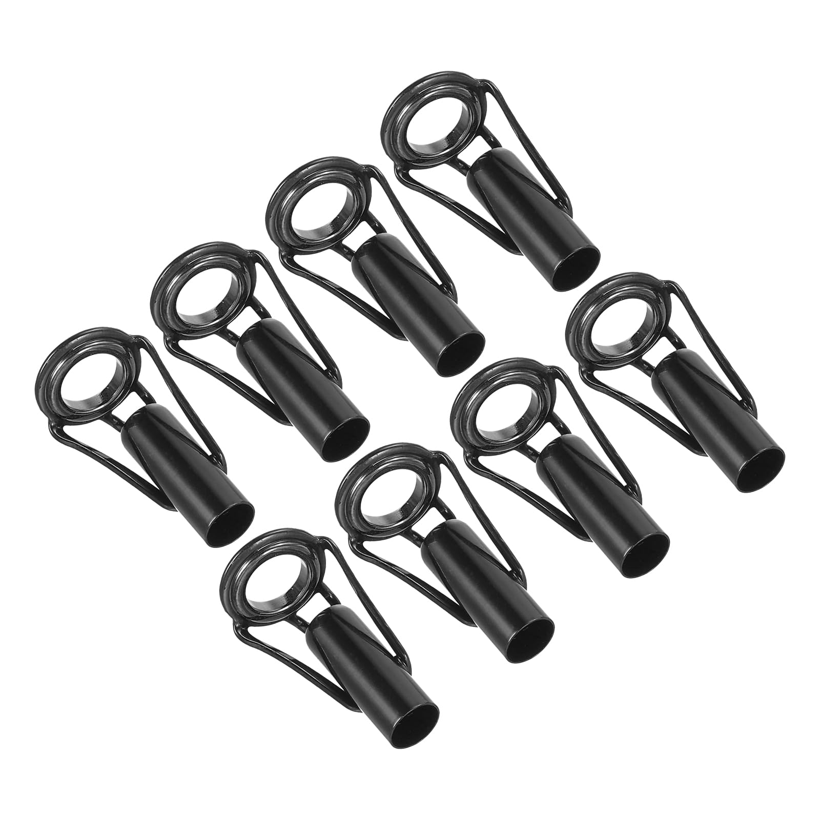PATIKIL 5.5mm Fishing Rod Tip Repair Kit, 8pcs Stainless Steel Pole Ring Guide Replacement for Saltwater Freshwater Fishing, Black