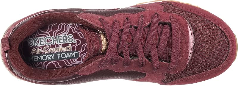 Feminino OG 85 Goldn Girl Trainer, acabamento em camurça Borgonha/ Nylon/ Malha/ Rose Gold, 38 EU
