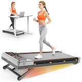 Walking Pad Treadmill with 15% 12-Level Auto Incline & UI Screen, Trisomy 3.5HP Foldable Under Desk Treadmill with Bluetooth Speaker, Portable Treadmills for Home Office 450LBS, Remote, RGB Light