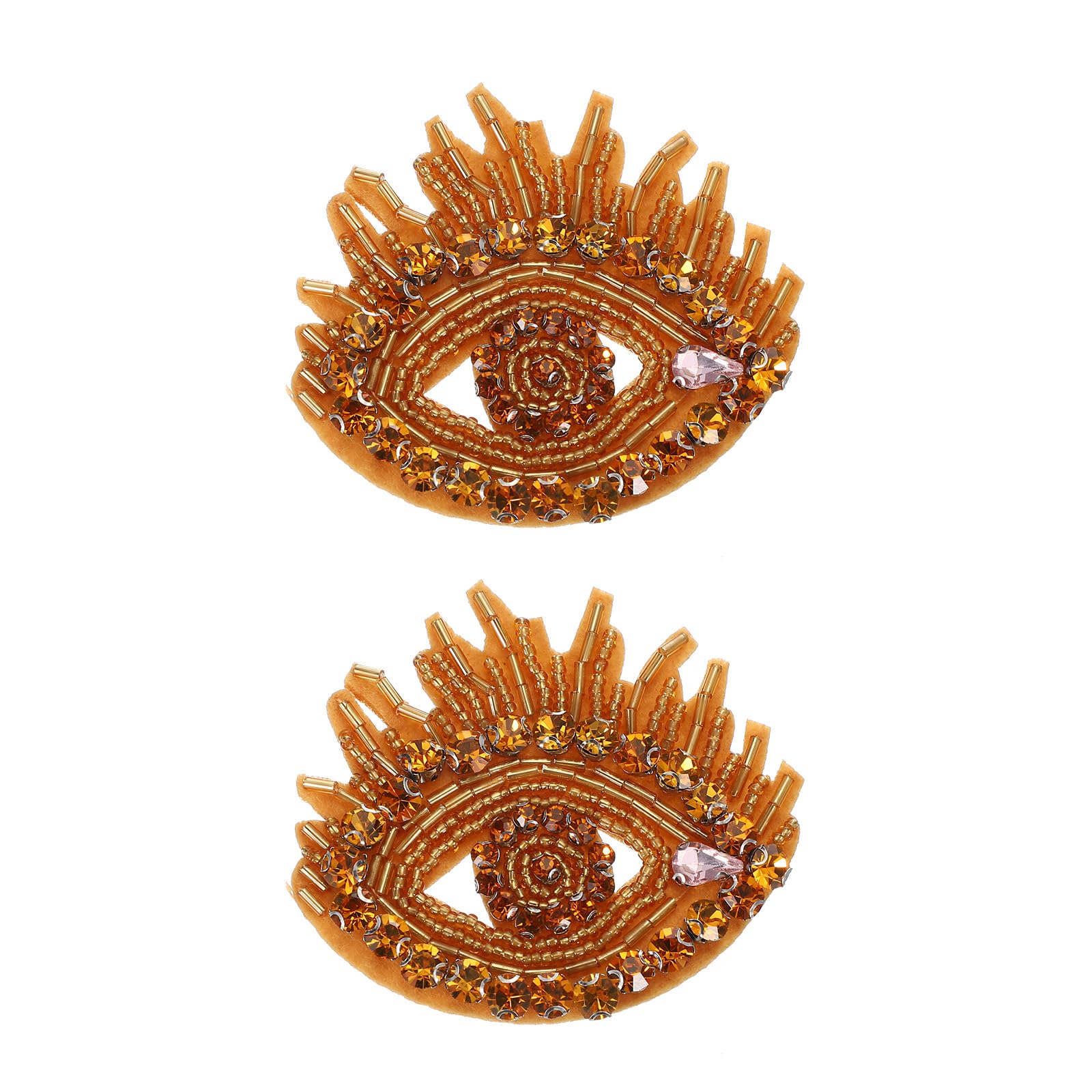 PATIKIL Evil Eyes Rhinestone Patches, 2 Pcs Evil Eyes Patches Sew on Applique Patches Rhinestone Applique Glitter Crystal Patches for Shoes Clothes Pants Bags Hats Shirts, Gold