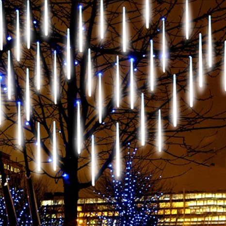 Luci Di Natale Da Esterno.Luci Da Esterno A Corde Solari 10 Tubi 360 Led Luce Meteorica A Pioggia A Pioggia Luci Di Natale Con Gocce Di Pioggia Che Cadono Luci A Cascata Impermeabili Per La Festa