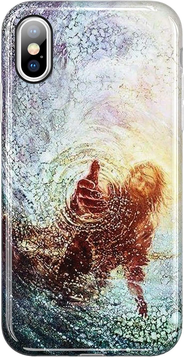 VIVIBIN iPhone X Case,iPhone Xs Case,The Hands of God Design iPhone X Silicone Case Clear Bumper Soft TPU Cover Slim Fit Protective Phone Case for iPhone X XS 5.8 inch