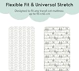 Yoofoss Travel Cot Fitted Sheets 65x95 cm Grey Forest 2 Pack view 3