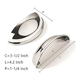 khtumeware 2 Pack 3-1/2" Drawer Pulls Polished