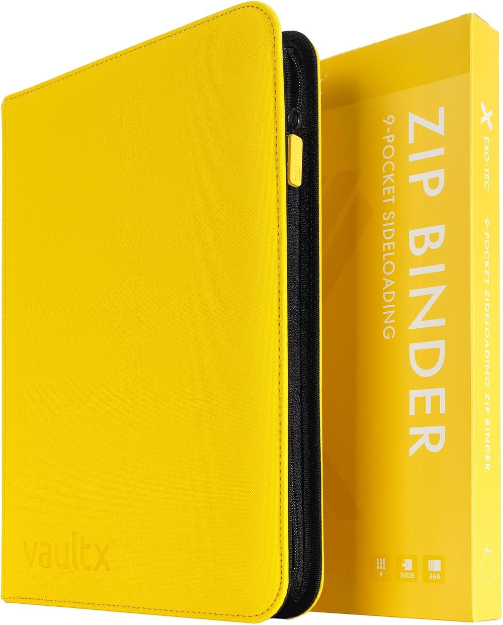 Vault X 9 Pocket Zip Binder 360 Cards Exo-Tec Yellow 20 Pages