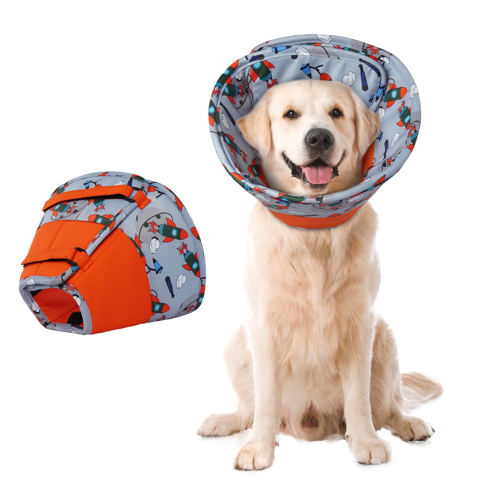 Hjumarayan Soft Dog Cone - Cones after Surgery Soft, Buster Collars for Dogs, Cone for Dogs Prevent Licking, Comfy Recovery Collars, Medical Neck Collar to Stop Licking Wound (Red L)