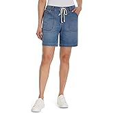 Gloria Vanderbilt Women's High Rise Drawstring Pull on Utility Short Petite