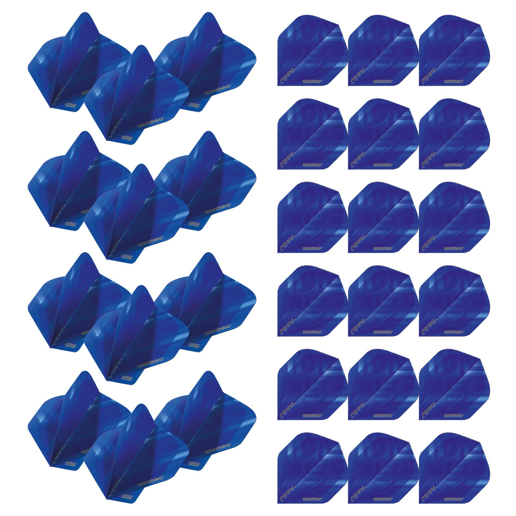 WINMAU Prism Zeta Colour Design Extra Thick Dart Flights - 10 sets per pack (30 dart flights in total) (Blue)