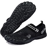 Josaywin Water Shoes for Men Quick Dry Wide Toe Aqua Shoes Adjustable Barefoot Sock for Swim Beach River Pool Surf