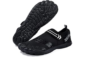 Josaywin Water Shoes for Men Quick Dry Wide Toe Aqua Shoes Adjustable Barefoot Sock for Swim Beach River Pool Surf