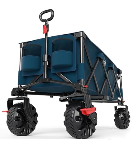 TIMBER RIDGE Carro plegable de dos pisos de gran capacidad de ~400 L con frenos, carro