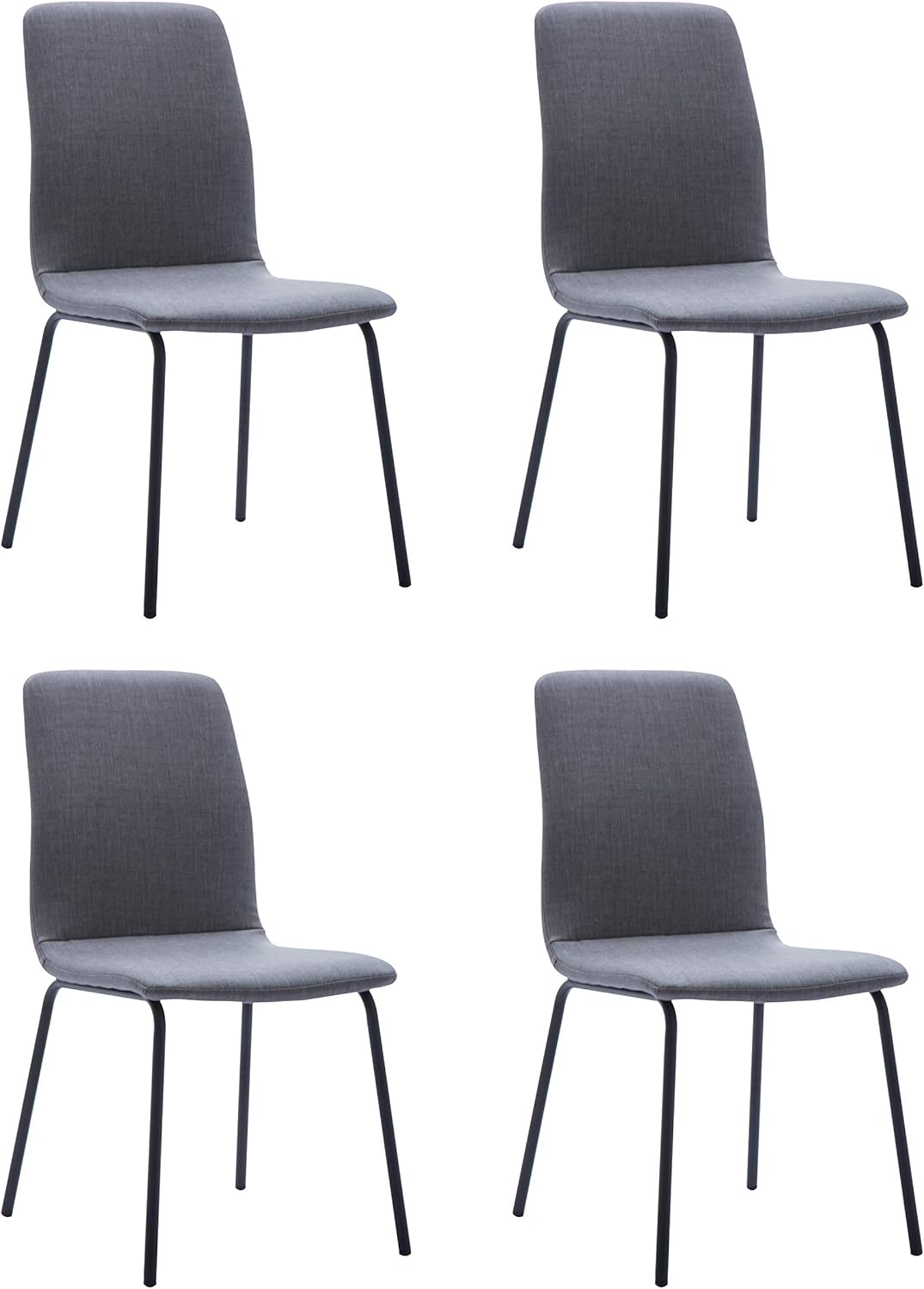 Kitchen Dining Chairs Set of 4 Waterproof Fabric Side Chairs Sturdy Metal Legs Home Kitchen Living Room Table (Brown) - Table & Chair Sets