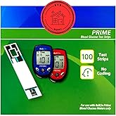 Prime Blood Glucose Test Strips | Blood Glucose Test Strips | Test Strips for Diabetes | Blood Sugar Test Strips | Diabetic Test Strips | Prime Test Strips 100 Count + STS Sticker.
