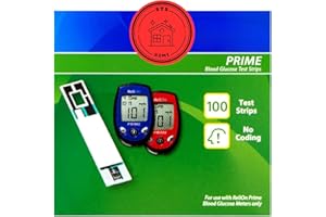 STS HOME Prime Blood Glucose Test Strips | Blood Glucose Test Strips | Test Strips for Diabetes | Blood Sugar Test Strips | Diabetic Test Strips | Prime Test Strips 100 Count + STS Sticker.