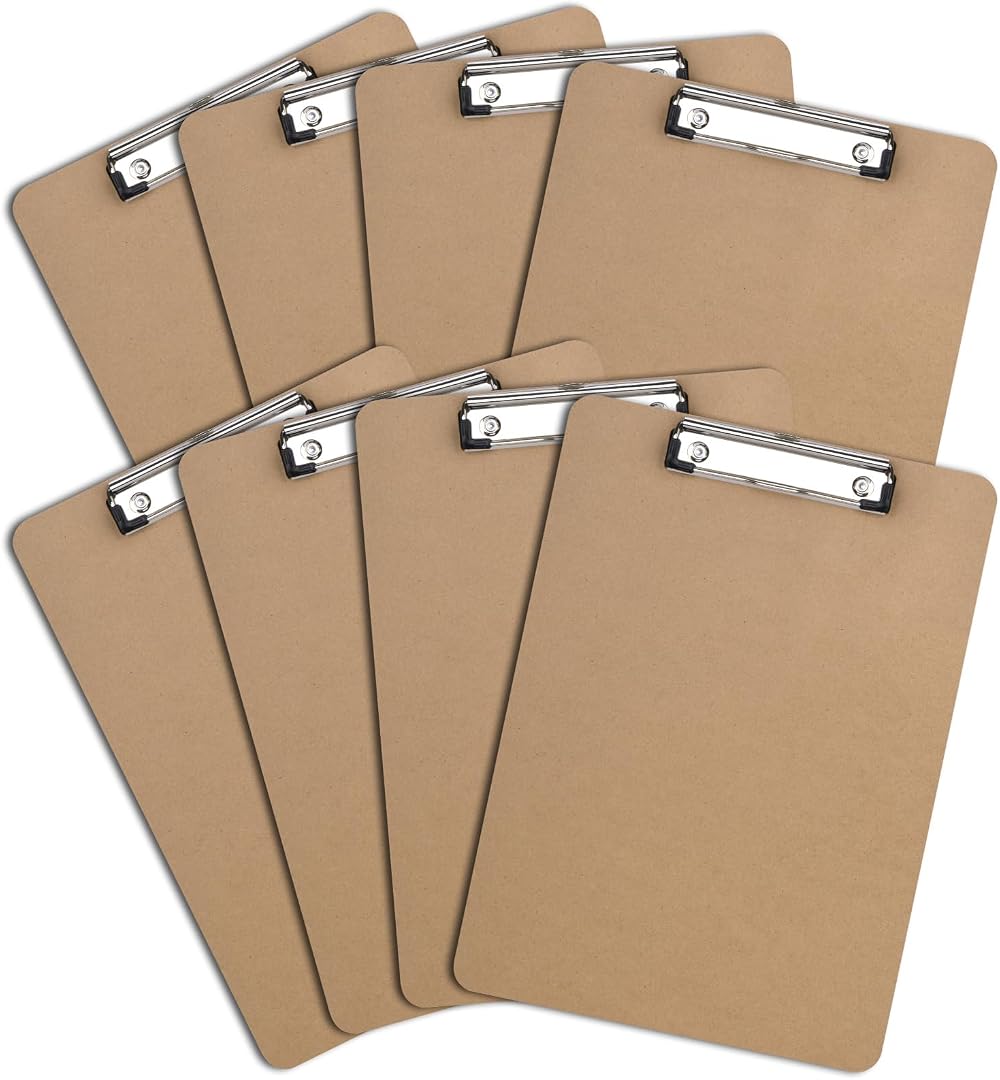 ZCZN A4 Hardboard Clipboard with Low Profile Clip and Retractable Hole