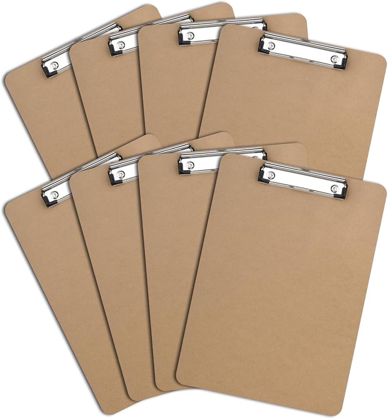 ZCZN A4 Hardboard Clipboard with Low Profile Clip and Retractable Hole