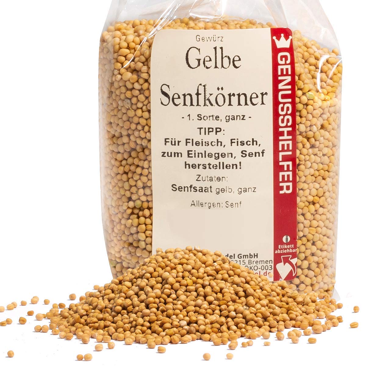 Senner Fresh Bremer Gewürzhandel - Gelbe Senfkörner 150 Gramm ganz - leichte Schärfe ...