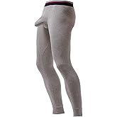 Ouruikia Men's Thermal Underwear Pants Thermal Bottoms Long Johns Bottoms with Separate Pouch