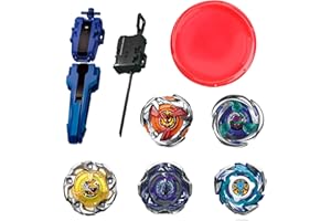ASVEXKW Battling Set, Spinninning Top Burst Toy Combat Battling Game Set, Spinning & Launchers, Bey Stadium, Greats Birthday Gift for Boys, 5 Spinning Tops 2304-02 (01)