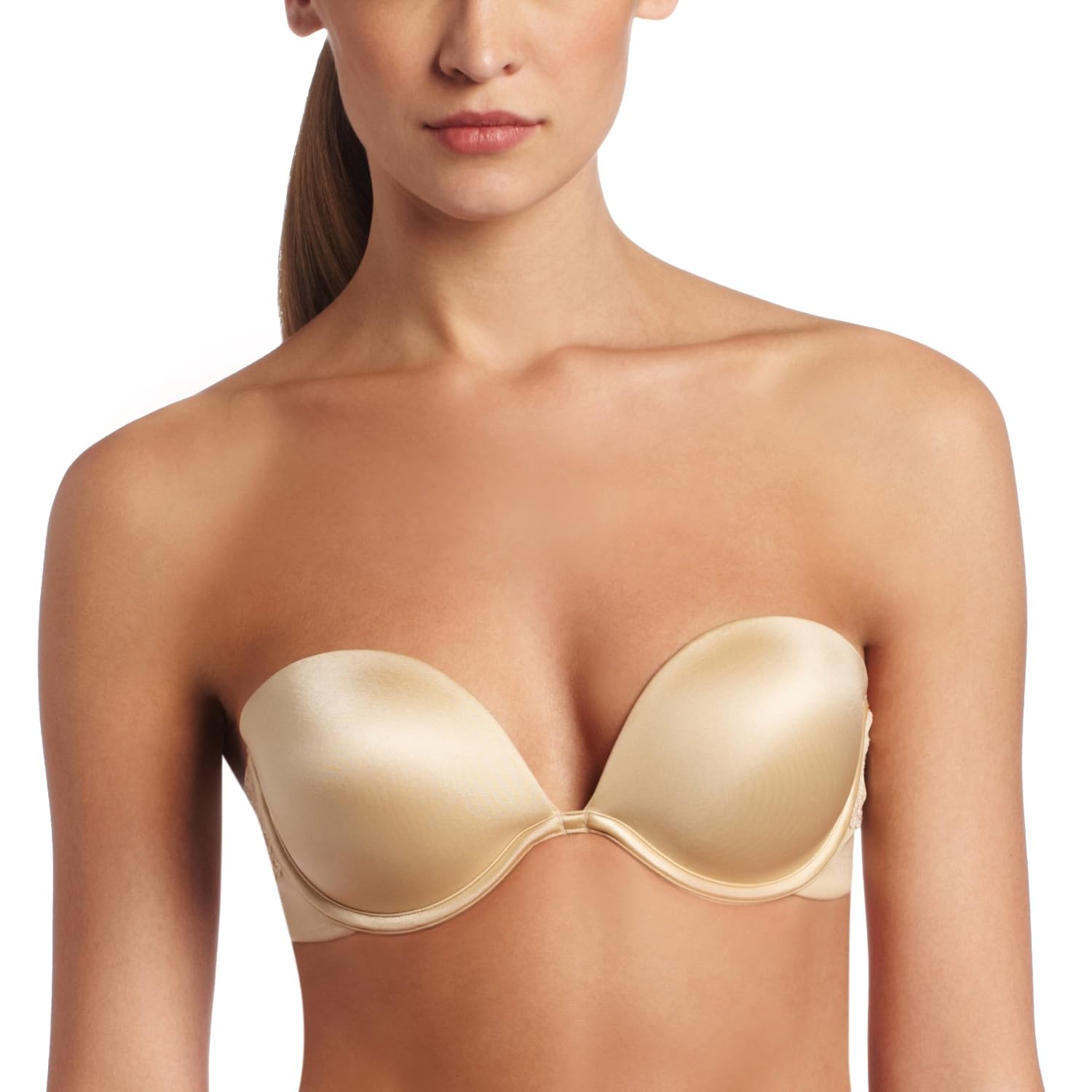 Buy Maidenform Women's Naturally Glam Strapless Plunge Pushup Bra, Latte Lift With Ivory, 38D